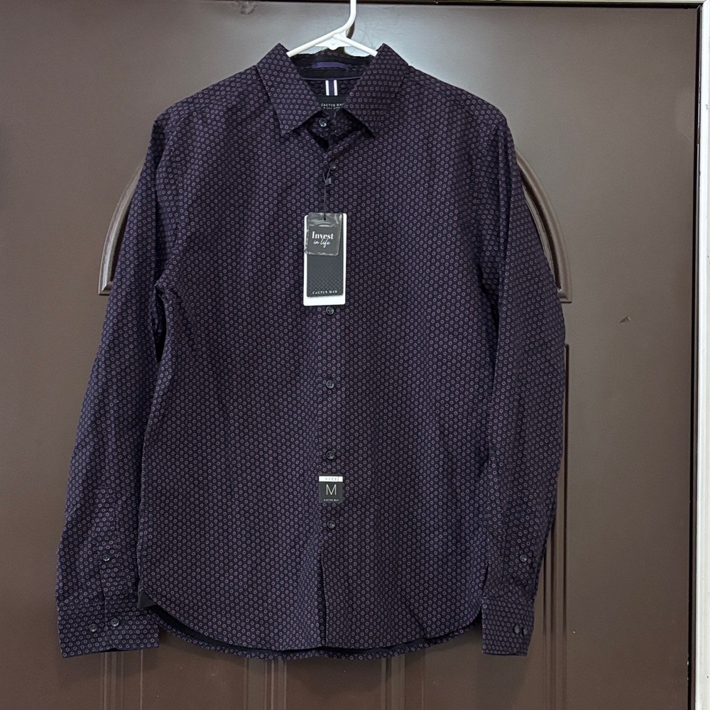 Cactus Man Ricky Singh Navy Geometric Casual Shirt